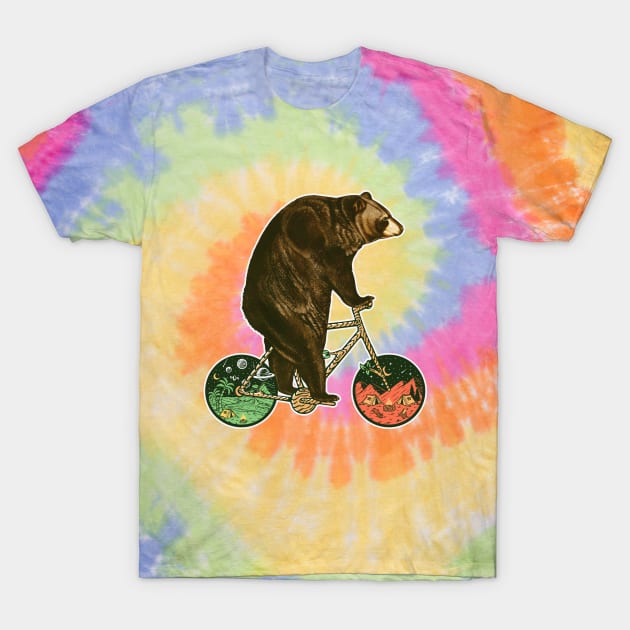 Cycling Bear, Biker Bear, Retro Vintage Funny Bear Humor, Bear Pun, Cycling Humor, Cycling Pun, Bear Sarcasm, Bear Art, Bear Riding Bike, Bicycle Riding Bear Fun Art, Hipster Bear Rider T-Shirt by BicycleStuff